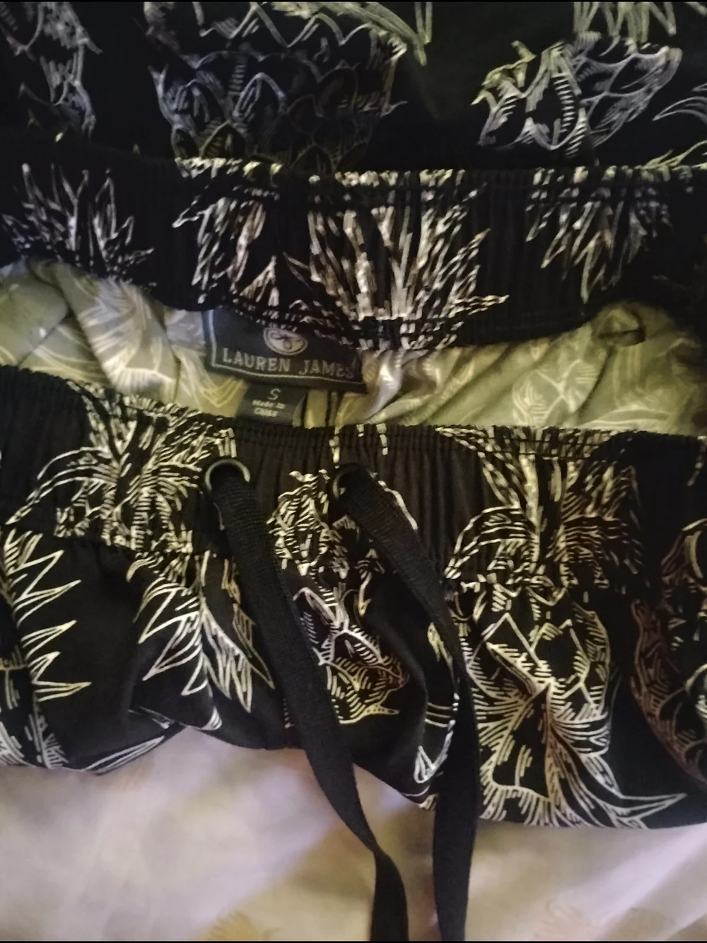 Lauren James Black Pineapple Print Athletic Shorts